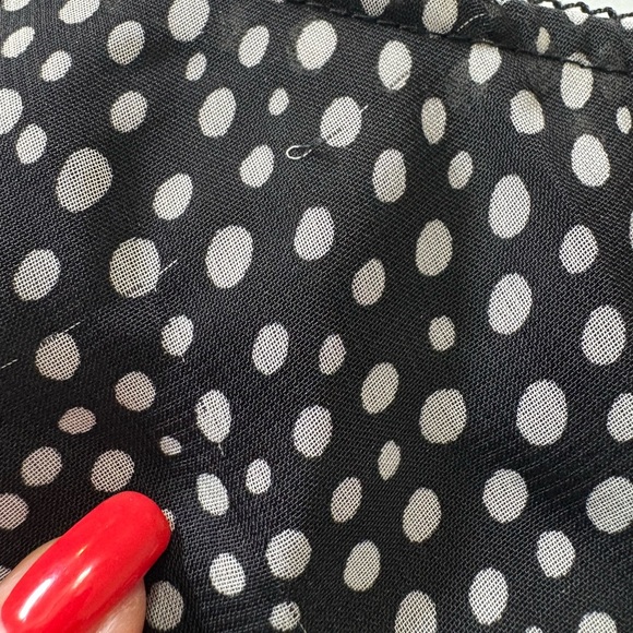 East 5th Black and White Polka Dot Midi Pull On Elastic Waist with Ruffle Hem. - Picture 10 of 10